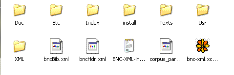 BNC-XML folder content