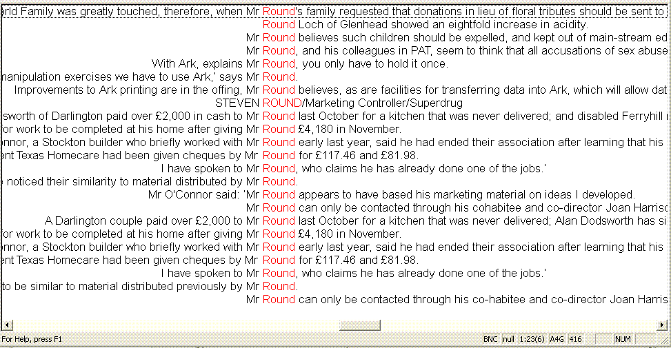 Concordance for 'round' as NP0