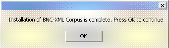 Corpus installation complete